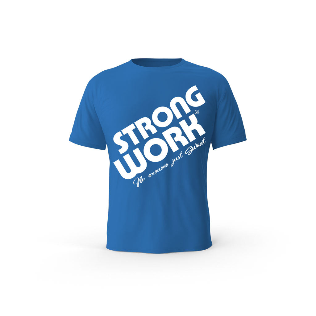 T-SHIRT- COTON-BIO-STRONG-WORK-PRODIGY-BLEU-HOMME