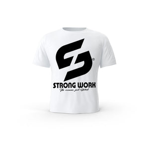 T-SHIRT- COTON-BIO-STRONG-WORK-SENSATION-BLANC-HOMME