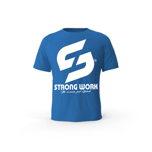 T-SHIRT- COTON-BIO-STRONG-WORK-SENSATION-BLEU-HOMME