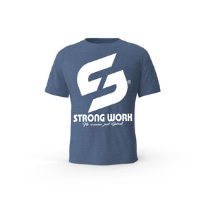 T-SHIRT- COTON-BIO-STRONG-WORK-SENSATION-INDIGO-HOMME