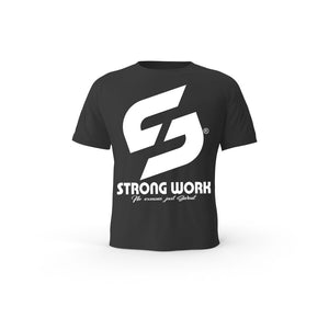 T-SHIRT- COTON-BIO-STRONG-WORK-SENSATION-NOIR-FEMME