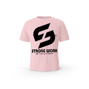 T-SHIRT- COTON-BIO-STRONG-WORK-SENSATION-ROSE-HOMME