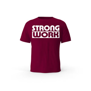 T-Shirt coton bio Strong Impact Homme - BORDEAUX