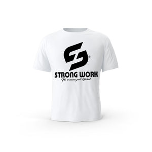 T-SHIRT- COTON-BIO-STRONG-WORK-FITNESS-BLANC-FEMME