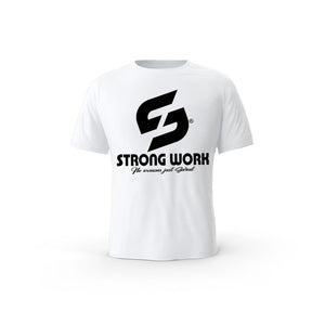 t-shirt bio blanc Strong Work Challenge pour femme