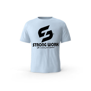 t-shirt bleu ciel strong work Evolution face pour Homme