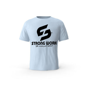 t-shirt bio bleu ciel Strong Work Challenge pour Homme