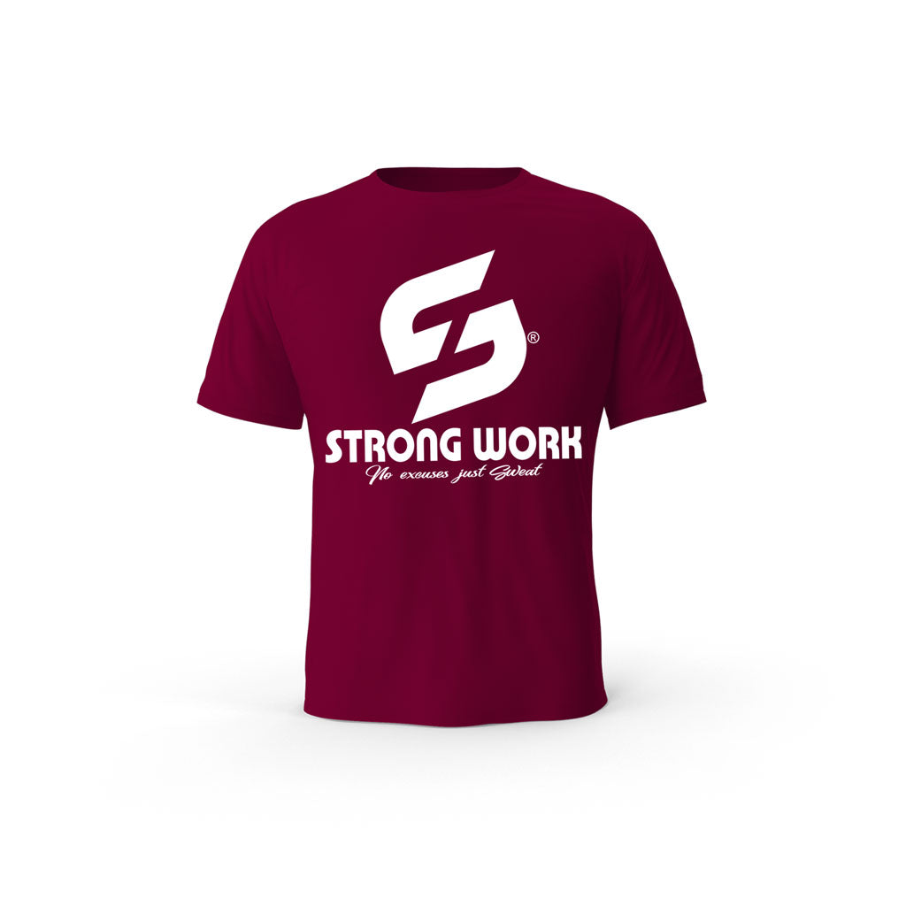 T-Shirt coton bio Strong Work Originals pour homme - BORDEAUX