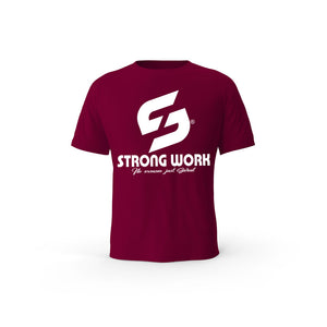 t-shirt bio bordeaux Strong Work PREMIUM pour Homme