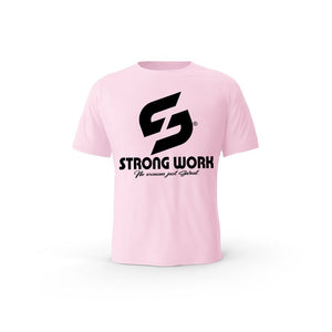 t-shirt bio rose coton Strong Work Challenge pour femme