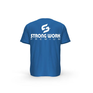 t-shirt dos bio bleu royal Strong Work PREMIUM pour Homme
