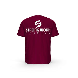 t-shirt dos bio bordeaux Strong Work PREMIUM pour Homme