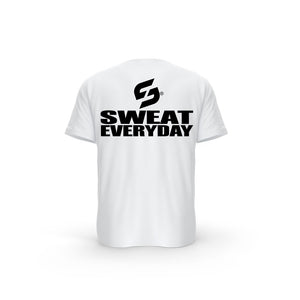 T-SHIRT- COTON-BIO-STRONG-WORK-SWEAT-EVERYDAY-BLANC-DOS-HOMME