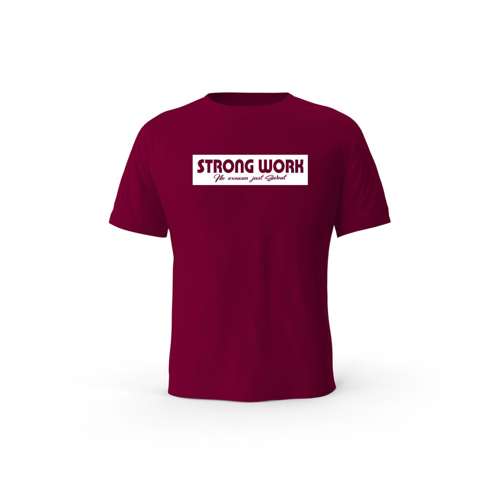 T-SHIRT-COTON-BIO-STRONG-WORK-TENACITY-BORDEAUX-HOMME